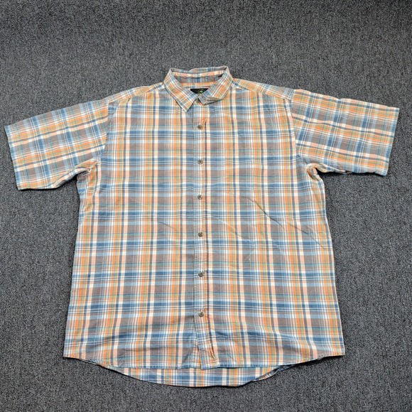 RedHead Gorpcore Plaid Button Down Shirt XL Blue Orange Cotton Outdoor Casual — photo 2